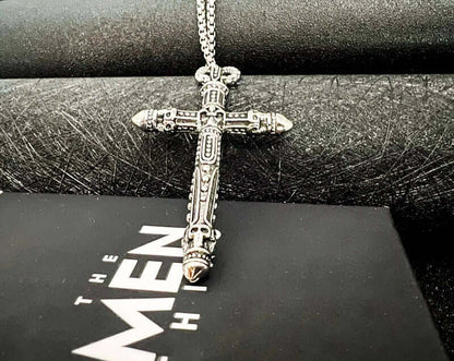 RED INDIAN CROSS - Alloy Pendant with Pure Stainless Steel 24inch Round Box Chain , Milan trending Style for Men & Boy - THE MEN THING