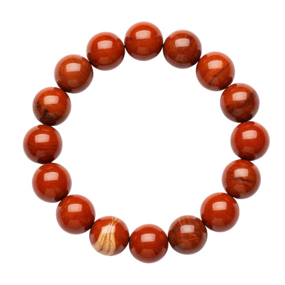 RED JASPER - 12mm Beads Bracelet with Natural Stone - Adjustable Bracelet - THE MEN THING