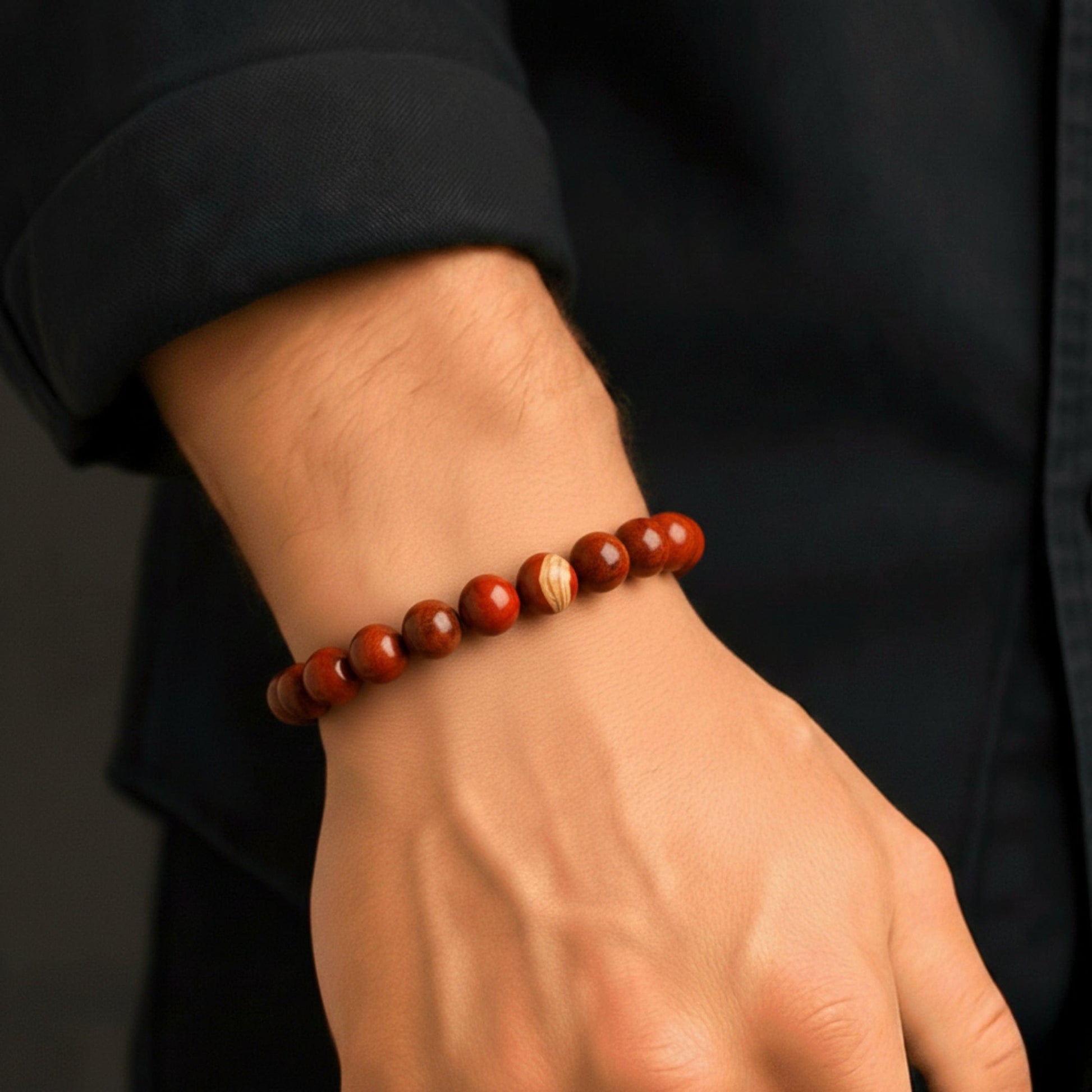 RED JASPER - 12mm Beads Bracelet with Natural Stone - Adjustable Bracelet - THE MEN THING
