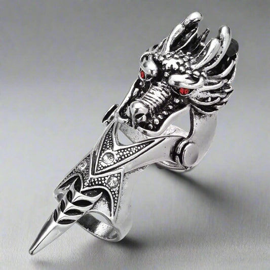 REDEYEGON - Gothic Adjustable Knuckle Joint Full Finger Ring for Men & Boys - THE MEN THING