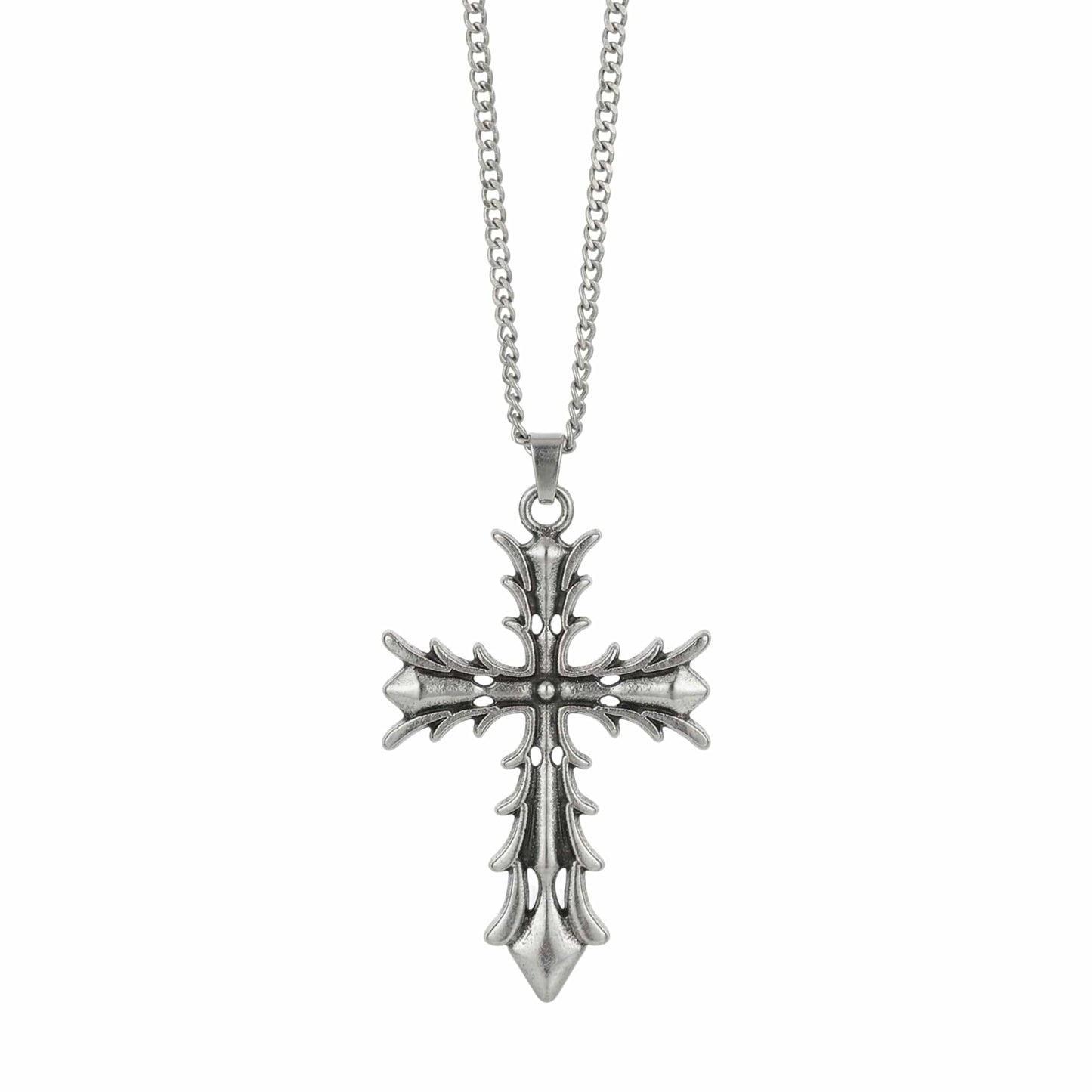 REGAL CROSS - 31mm Pure Titanium Steel Pendant with 27inch Curb 3mm Chain for Men & Boys - THE MEN THING
