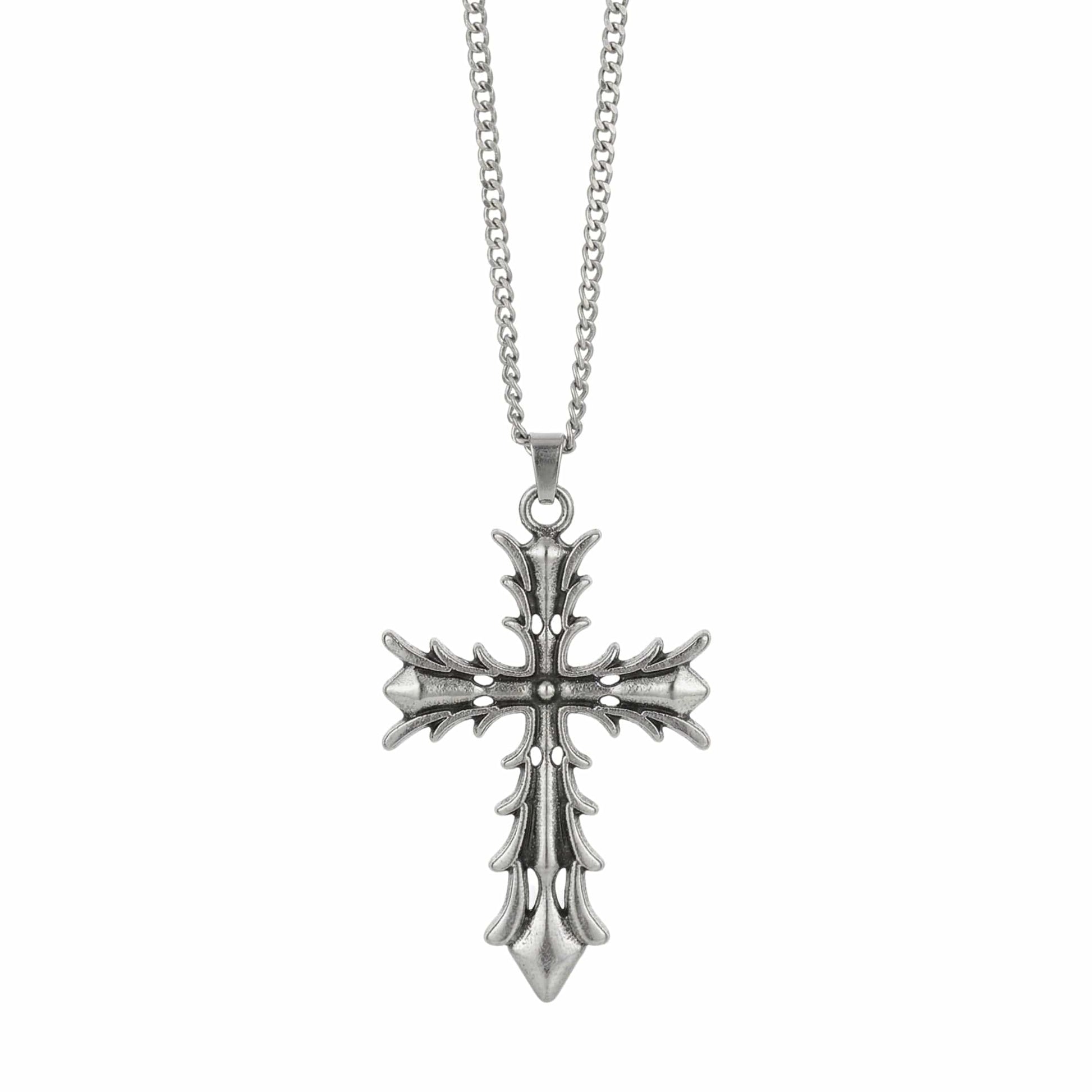 REGAL CROSS - 31mm Pure Titanium Steel Pendant with 27inch Curb 3mm Chain for Men & Boys - THE MEN THING