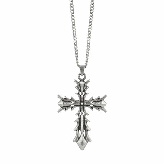 REGAL CROSS - 31mm Pure Titanium Steel Pendant with 27inch Curb 3mm Chain for Men & Boys - THE MEN THING
