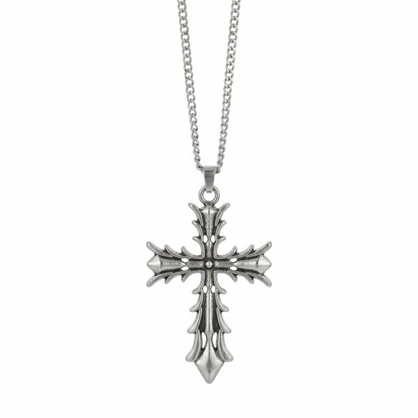 REGAL CROSS - 31mm Pure Titanium Steel Pendant with 27inch Curb 3mm Chain for Men & Boys