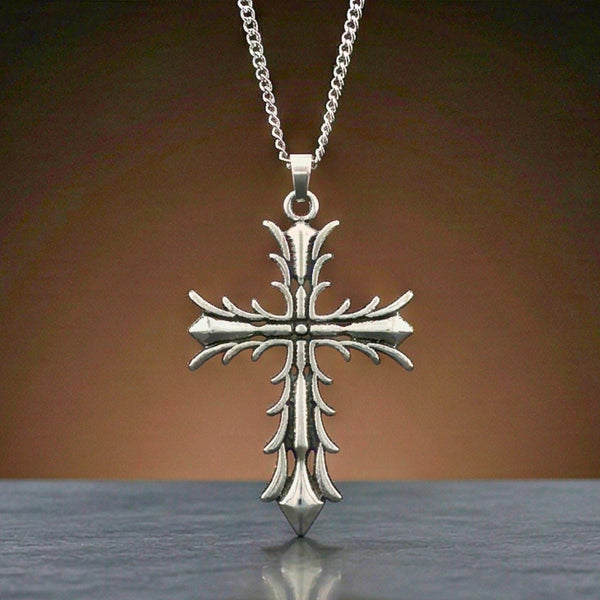 REGAL CROSS - 31mm Pure Titanium Steel Pendant with 27inch Curb 3mm Chain for Men & Boys
