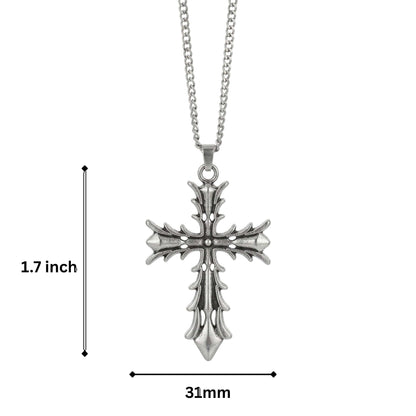 REGAL CROSS - 31mm Pure Titanium Steel Pendant with 27inch Curb 3mm Chain for Men & Boys - THE MEN THING