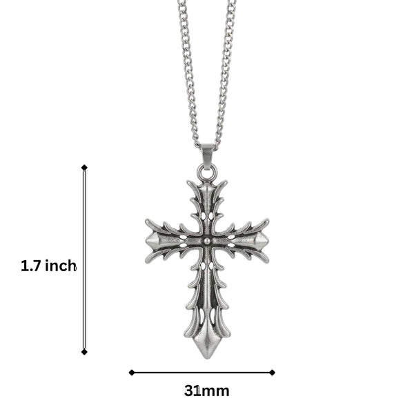 REGAL CROSS - 31mm Pure Titanium Steel Pendant with 27inch Curb 3mm Chain for Men & Boys