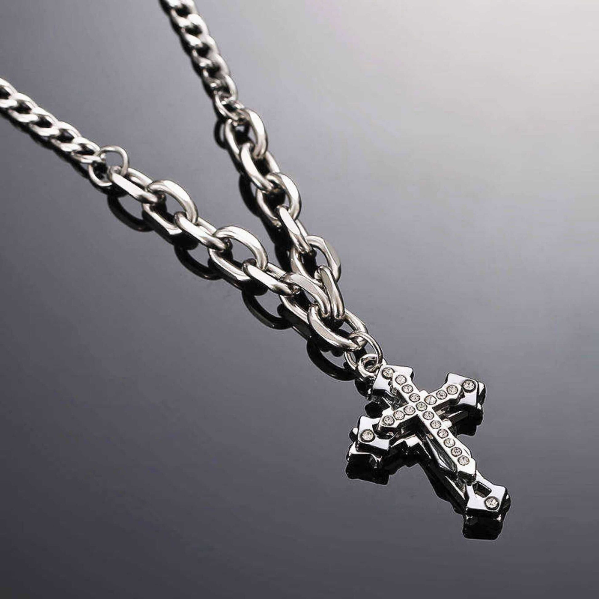 REGALIS CRUCIS - 26mm Titanium Steel Pendant with 21 to 23inch Adjustable Cube 6mm Chain for Men & Boys — SS Pendant/ Necklace for Men | THE MEN THING