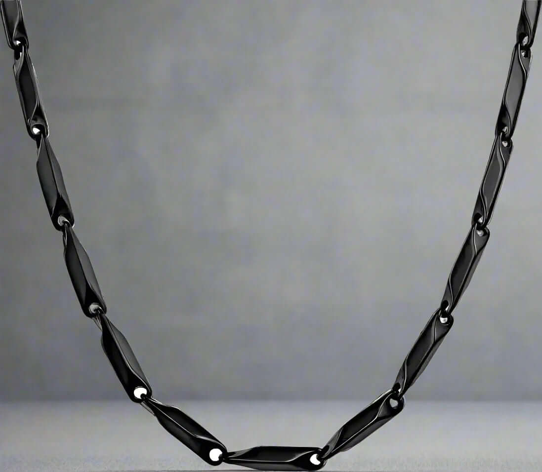 RICE CHAIN BLACK - Stainless Steel  24inch Chain - THE MEN THING