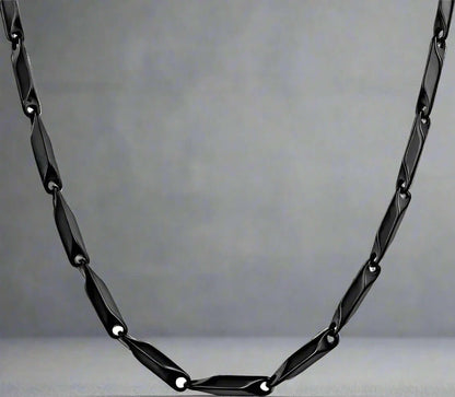 RICE CHAIN BLACK - Stainless Steel  24inch Chain - THE MEN THING