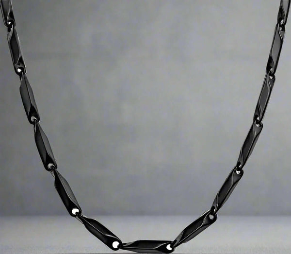 RICE CHAIN BLACK - Stainless Steel  24inch Chain