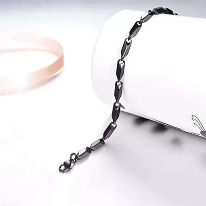 RICE CHAIN BLACK - Stainless Steel  24inch Chain - THE MEN THING