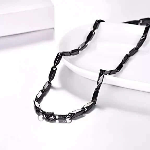 RICE CHAIN BLACK - Stainless Steel  24inch Chain - THE MEN THING