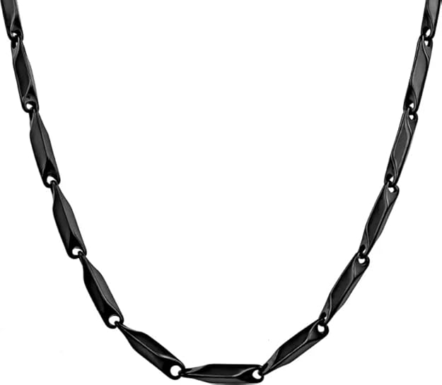 RICE CHAIN BLACK - Stainless Steel  24inch Chain - THE MEN THING