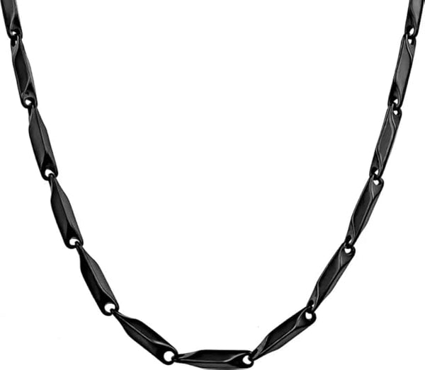 RICE CHAIN BLACK - Stainless Steel  24inch Chain