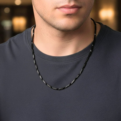 RICE CHAIN BLACK - Stainless Steel  24inch Chain - THE MEN THING