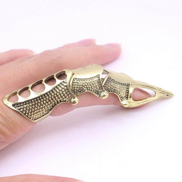RINOSKIN - Gold Guard Adjustable Knuckle Joint Full Finger Ring for Men & Boys