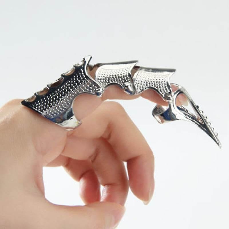 RINOSKIN - Silver Guard Adjustable Knuckle Joint Full Finger Ring for Men & Boys - THE MEN THING