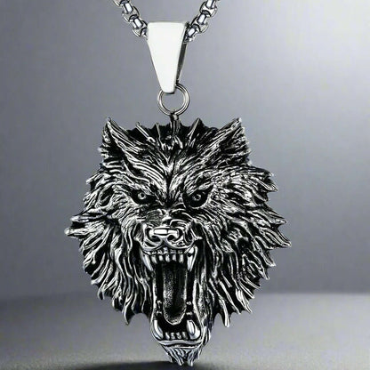 ROARING KING - Alloy Pendant with Pure Stainless Steel 24inch Round Box Chain, European trending Style for Men & Boy — SS Pendant/ Necklace for Men | THE MEN THING