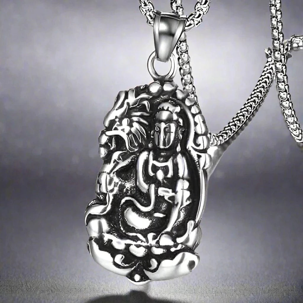 ROARING PEACE - Alloy Pendant with Pure Stainless Steel 24inch Round Box Chain, American trending Style for Men & Boy - THE MEN THING