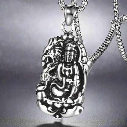 ROARING PEACE - Alloy Pendant with Pure Stainless Steel 24inch Round Box Chain, American trending Style for Men & Boy - THE MEN THING
