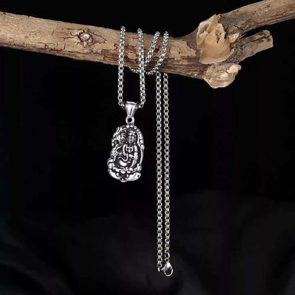 ROARING PEACE - Alloy Pendant with Pure Stainless Steel 24inch Round Box Chain, American trending Style for Men & Boy - THE MEN THING
