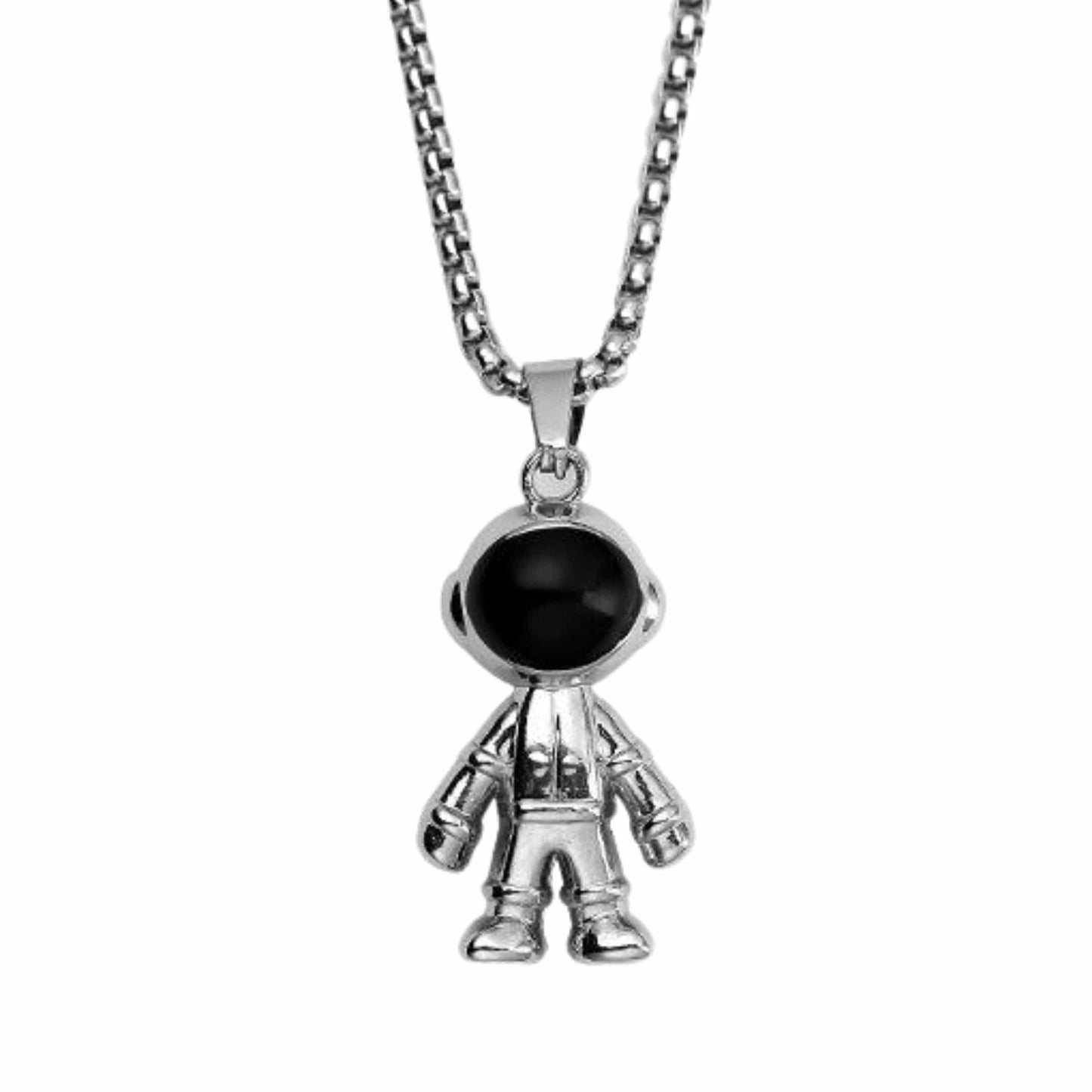 ROBOT BUDDY - 20mm Pure Titanium Steel Pendant with 28inch Round Box 4mm Chain for Men & Boys - THE MEN THING