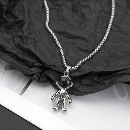ROBOT BUDDY - 20mm Pure Titanium Steel Pendant with 28inch Round Box 4mm Chain for Men & Boys - THE MEN THING
