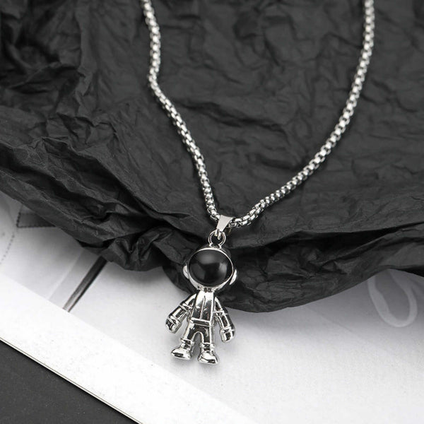 ROBOT BUDDY - 20mm Pure Titanium Steel Pendant with 28inch Round Box 4mm Chain for Men & Boys