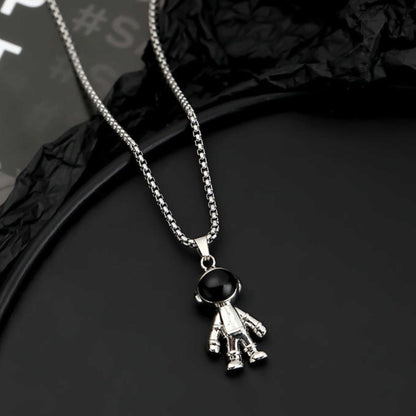 ROBOT BUDDY - 20mm Pure Titanium Steel Pendant with 28inch Round Box 4mm Chain for Men & Boys - THE MEN THING