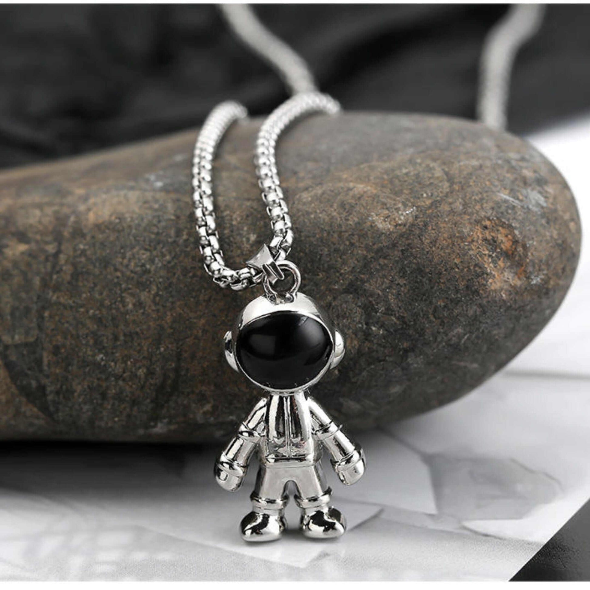 ROBOT BUDDY - 20mm Pure Titanium Steel Pendant with 28inch Round Box 4mm Chain for Men & Boys - THE MEN THING