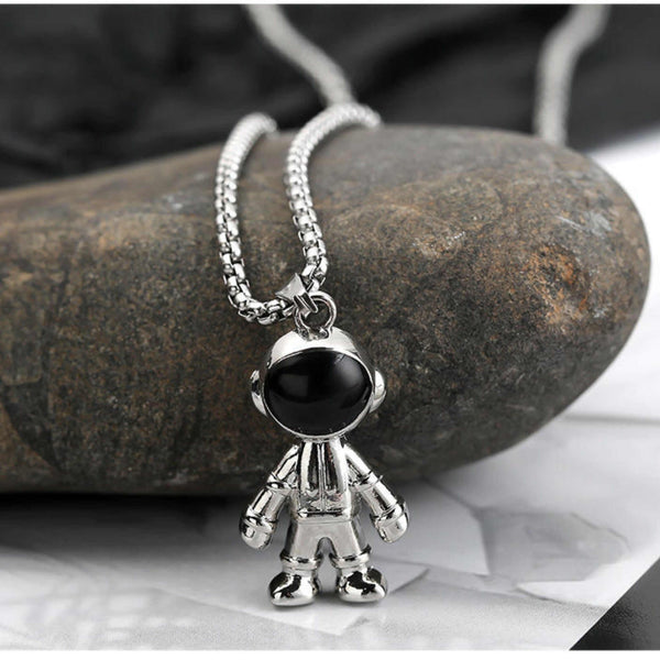 ROBOT BUDDY - 20mm Pure Titanium Steel Pendant with 28inch Round Box 4mm Chain for Men & Boys