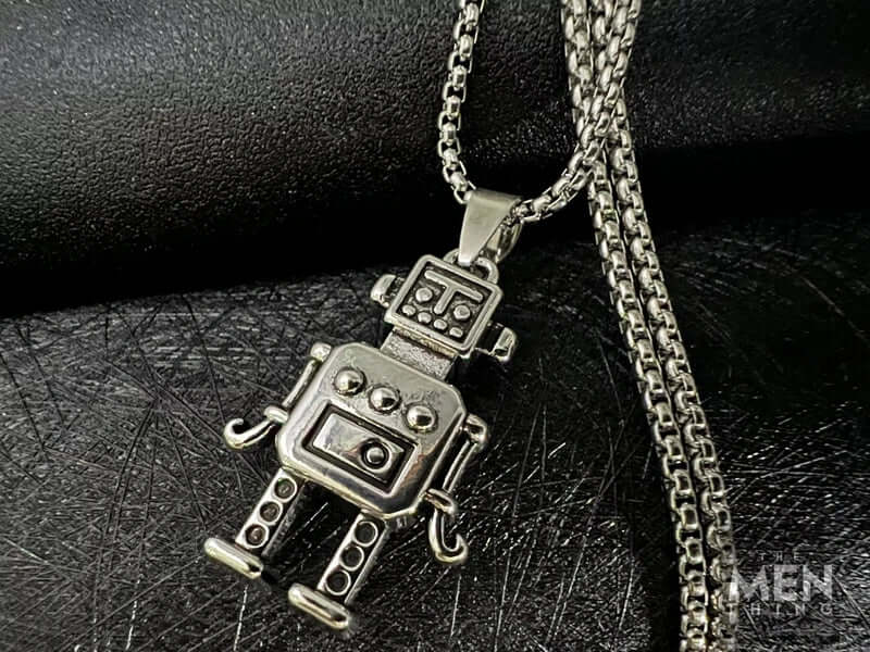 ROBOT V2 - Alloy Pendant with Pure Stainless Steel  24inch Round Box Chain, European trending Style for Men & Boy - THE MEN THING