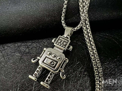 ROBOT V2 - Alloy Pendant with Pure Stainless Steel  24inch Round Box Chain, European trending Style for Men & Boy - THE MEN THING