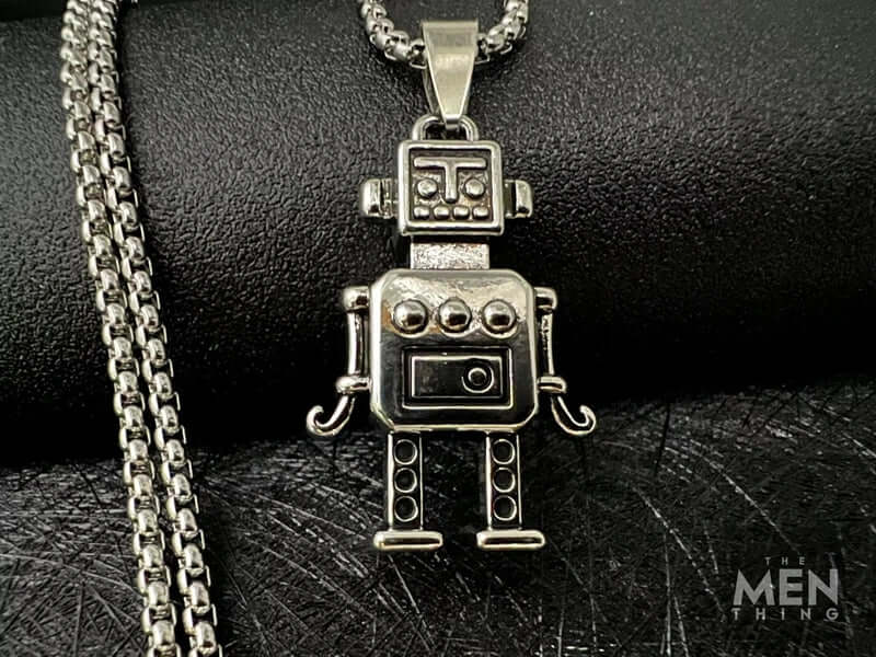 ROBOT V2 - Alloy Pendant with Pure Stainless Steel  24inch Round Box Chain, European trending Style for Men & Boy - THE MEN THING