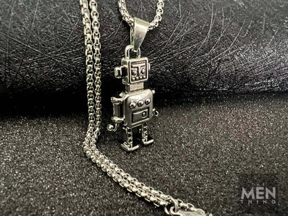 ROBOT V2 - Alloy Pendant with Pure Stainless Steel  24inch Round Box Chain, European trending Style for Men & Boy - THE MEN THING