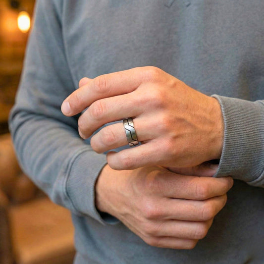 ROGUE ARMOR RING - Pure Stainless Steel Men’s Steel Plated Ring (Size : 17-22-27) - THE MEN THING