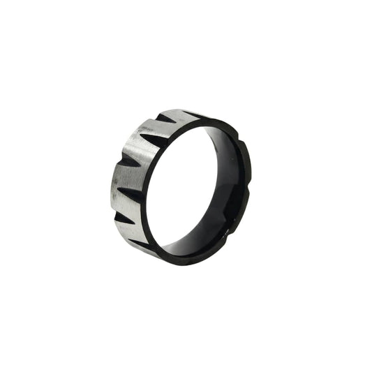 ROGUE GEAR EDGE - Pure Stainless Steel Men’s Steel-Black Plated Ring (Size : 17-22-27) - THE MEN THING