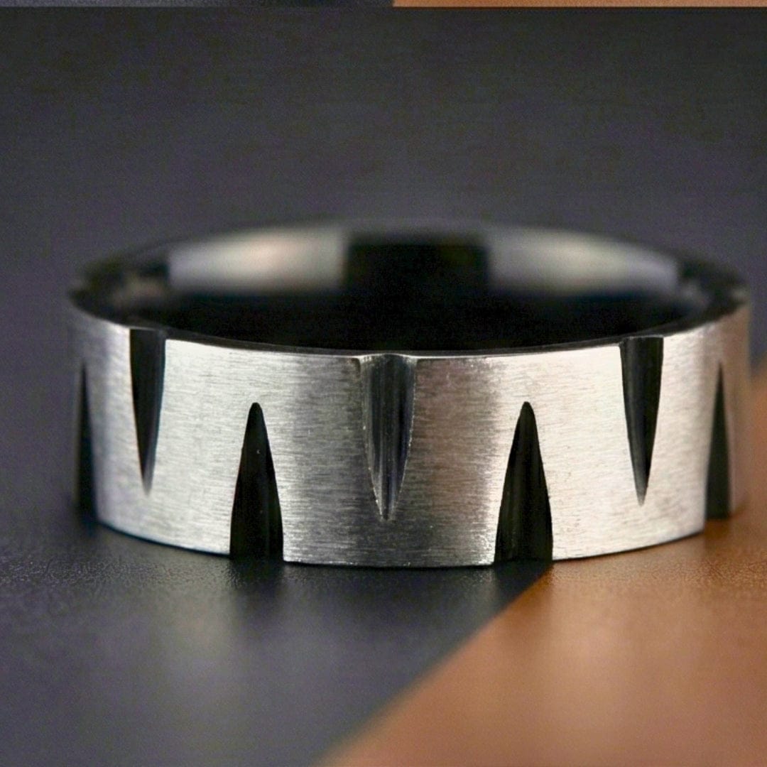ROGUE GEAR EDGE - Pure Stainless Steel Men’s Steel-Black Plated Ring (Size : 17-22-27) - THE MEN THING