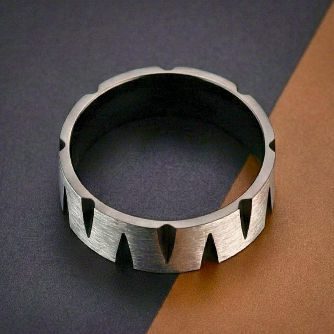 ROGUE GEAR EDGE - Pure Stainless Steel Men’s Steel-Black Plated Ring (Size : 17-22-27) - THE MEN THING