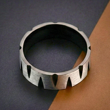 ROGUE GEAR EDGE - Pure Stainless Steel Men’s Steel-Black Plated Ring (Size : 17-22-27) - THE MEN THING