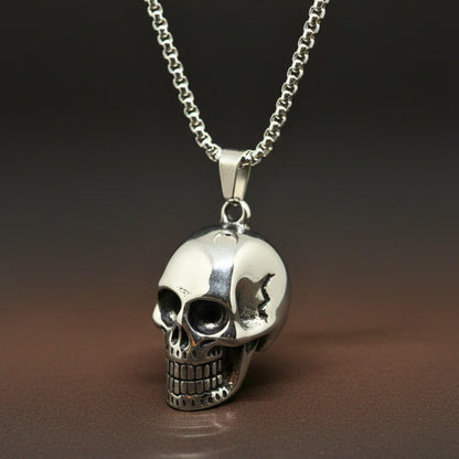 ROGUE SKULL - 20mm Titanium Steel Pendant with 24inch Round Box 5mm Chain for Men & Boys - THE MEN THING