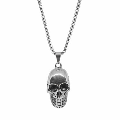 ROGUE SKULL - 20mm Titanium Steel Pendant with 24inch Round Box 5mm Chain for Men & Boys - THE MEN THING