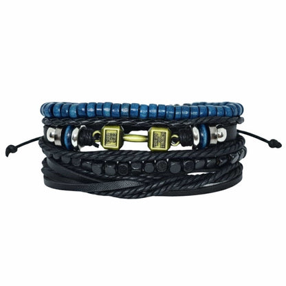 ROGUEFIT - 4 Pcs Genuine Leather Adjustable Bracelet Set for Men & Boys (8 inch) — Leather Bracelet for Men | THE MEN THING