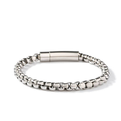 ROLO SQUARE - 5mm Titanium Steel Silver Bracelet for Men & Boys (8 inch) - THE MEN THING