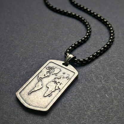 ROMAN REALM - 26mm Titanium Steel Pendant with 24inch Round Box 5mm Chain for Men & Boys - THE MEN THING