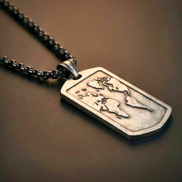 ROMAN REALM - 26mm Titanium Steel Pendant with 24inch Round Box 5mm Chain for Men & Boys