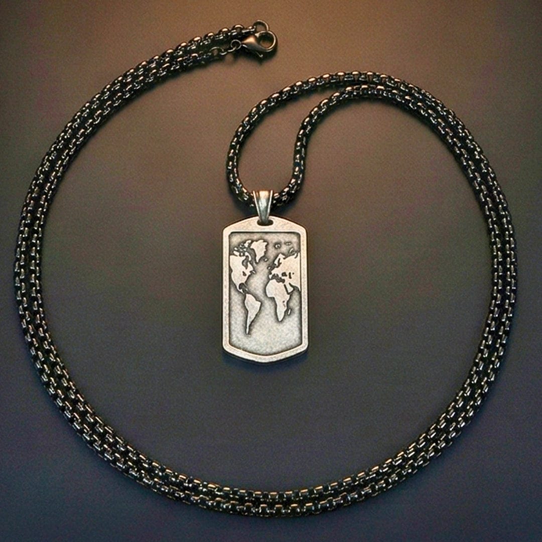 ROMAN REALM - 26mm Titanium Steel Pendant with 24inch Round Box 5mm Chain for Men & Boys - THE MEN THING