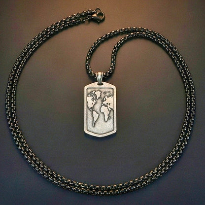 ROMAN REALM - 26mm Titanium Steel Pendant with 24inch Round Box 5mm Chain for Men & Boys - THE MEN THING