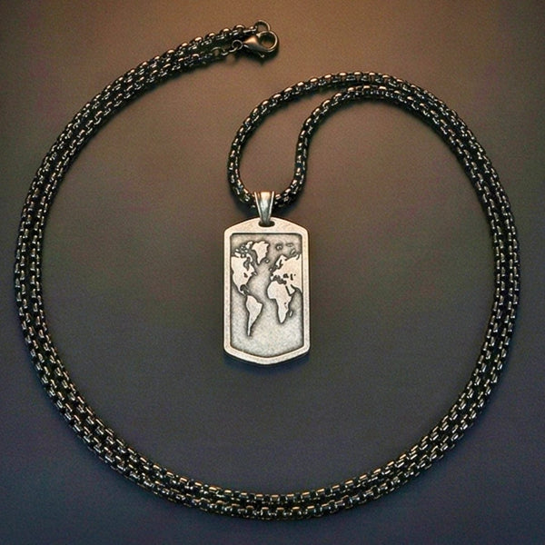 ROMAN REALM - 26mm Titanium Steel Pendant with 24inch Round Box 5mm Chain for Men & Boys